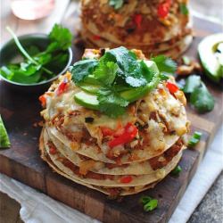 Chicken Taco Stacks - Recipe photo by BevCooks