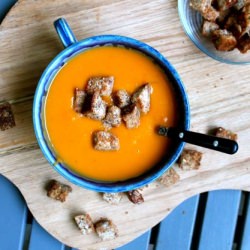 Sweet Potato Bisque with Croutons - Recipe photo by Arrpeebee