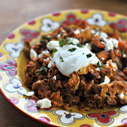 Soyrizo and Eggs w/ Two-Potato Hash - Recipe photo by thepigandquill
