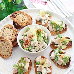 Caesar Chicken Crostini - Recipe photo by hannoah