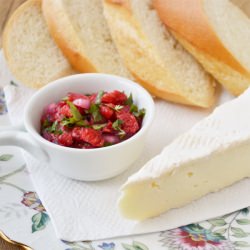 Brie with Raspberry Salsa - Recipe photo by CookTheStory
