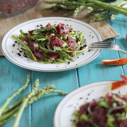 Asparagus & Blood Orange Salad - Recipe photo by Running to the Kitchen