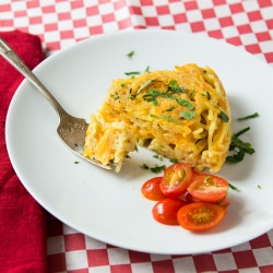 Spaghetti & Cheese Snack Pie - Recipe photo by sierraspringsphoto