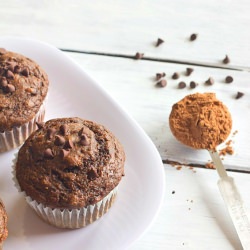 Banana Chocolate Chip Muffins - Recipe photo by dinnersdishesanddesserts