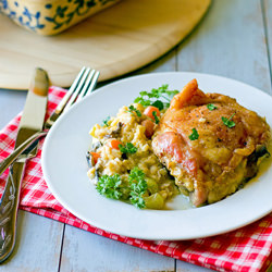 Chicken with Creamy Brown Rice - Recipe photo by The Midnight Baker