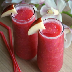 Razz Apple Slushies - Recipe photo by eatdrinkadvJC