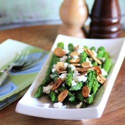 Asparagus with Garlic Chips - Recipe photo by noshingwiththenolands