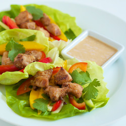 Satay Chicken Lettuce Wraps - Recipe photo by Get Inspired Everyday
