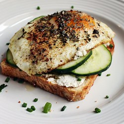 Cucumber, Chive + Egg Toast - Recipe photo by thenutritionalepiphany