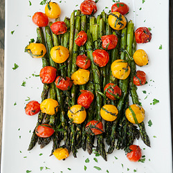 Roasted Cherry Tomatoes with Mint - Recipe photo by kaweah