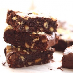 Double Chocolate Brownies with Nuts - Recipe photo by barefeetinthekitchen