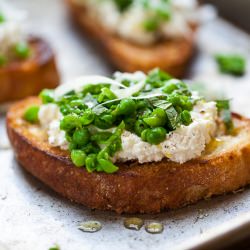 Sweet Pea Brushetta - Recipe photo by FamilyStyle Food