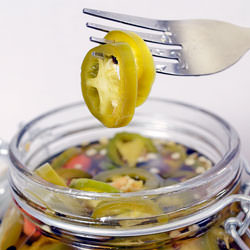Pickled Jalapeños - Recipe photo by Behind the Bites