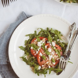 Tomato, Arugula, & Quinoa Salad - Recipe photo by simple craves and olive oil