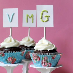 Monogram Cupcake Toppers - Recipe photo by chic cookies