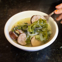 Kale and Andouille Soup - Recipe photo by dawn of food