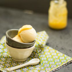 Meyer Lemon Curd Ice Cream - Recipe photo by lunchforone