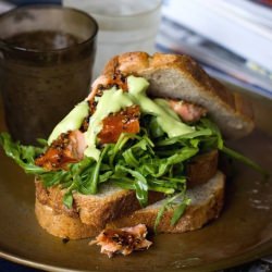 Salmon Sandwich with Avocado Mayo - Recipe photo by WholesomeCook