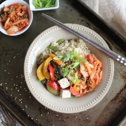 Kimchi Veggie Brown Rice Bowl - Recipe photo by Hip Foodie Mom