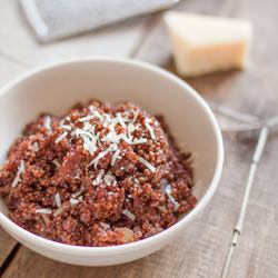 Three Red Quinoa Risotto - Recipe photo by GoodFoodBlog