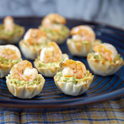 Asparagus Hummus and Shrimp Bites - Recipe photo by ourapronstrings