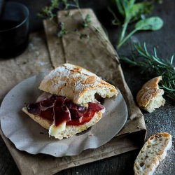 Homemade Ciabatta Sandwich with Ham - Recipe photo by hechoenlapropriete