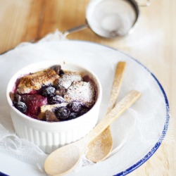 Berries & Choco Chip Bread Pudding - Recipe photo by haideekitchen