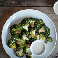Roasted Broccoli with Tahini Dip - Recipe photo by GoodFoodBlog