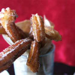 Cinnamon Churros with Chocolate - Recipe photo by sugarthumb