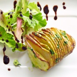 Wild Garlic Hasselback Potato - Recipe photo by Sudden Lunch