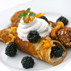 Plantain Crepes with Coconut Cream - Recipe photo by paleogasm