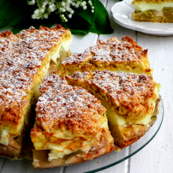 Rhubarb Cake with Pudding - Recipe photo by Kas