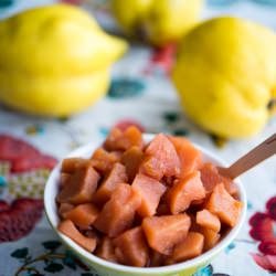 Moscato Stewed Quinces - Recipe photo by The Hungry Australian