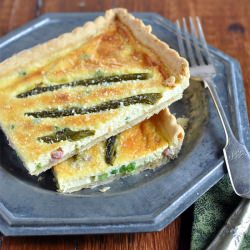 Asparagus and Pea Pecorino Tart - Recipe photo by argone