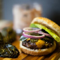Roasted Poblano Cheddar Burger - Recipe photo by SouthernFairytale