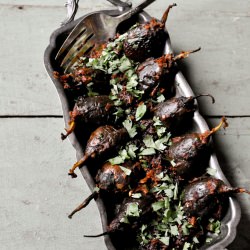 Stuffed Eggplant Confit - Recipe photo by Asha@FSK