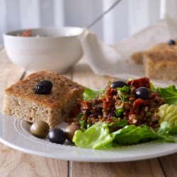 Lentil Salad and Foccacia - Recipe photo by marciagoncalves