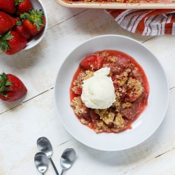 Strawberry Rhubarb Crisp - Recipe photo by sharedappetite