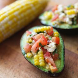 Corn and Tomato Stuffed Avocados - Recipe photo by pipandebby