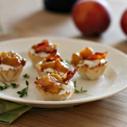 Drunken Peach and Goat Cheese Bites - Recipe photo by Highheelstohotwheels