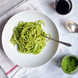 Spaghetti with Parsley Pesto - Recipe photo by Turntable Kitchen