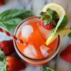 Strawberry Basil Meyer Lemonade - Recipe photo by damndelicious