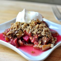 Maple Walnut Rhubarb Crisp - Recipe photo by The Creekside Cook