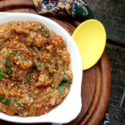 Char Roasted Eggplant Puree - Recipe photo by Cooking in Westchester