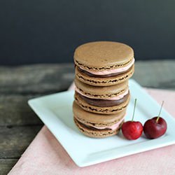 Chocolate Macarons & Cherry Icing - Recipe photo by mmirnanda