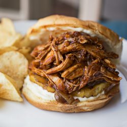 BBQ "Pulled" Chicken Sandwiches - Recipe photo by thecozyapron