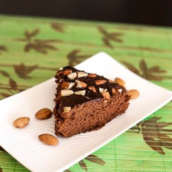 Eggless Chocolate Almond Cake - Recipe photo by cravecookclick