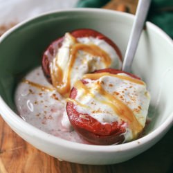 Poached Plums with Yogurt - Recipe photo by VegetarianVentures