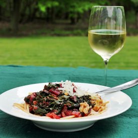 Rainbow Chard + Walnut Pasta - Recipe photo by thenutritionalepiphany