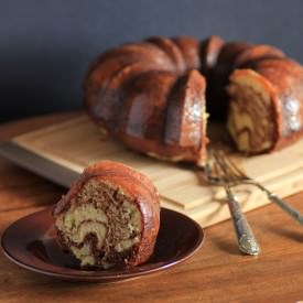 Zebra Bundt - Recipe photo by noshingwiththenolands